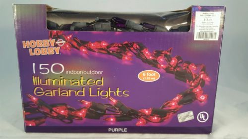 Purple String Lights 150 Indoor Outdoor Illuminated New In Box