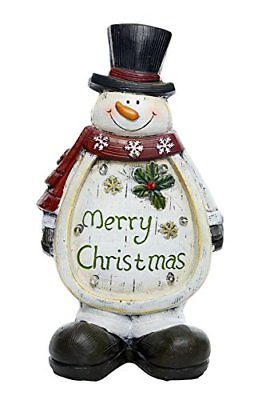 Alpine Snowman Statue W/LED Lights & Timer, 15