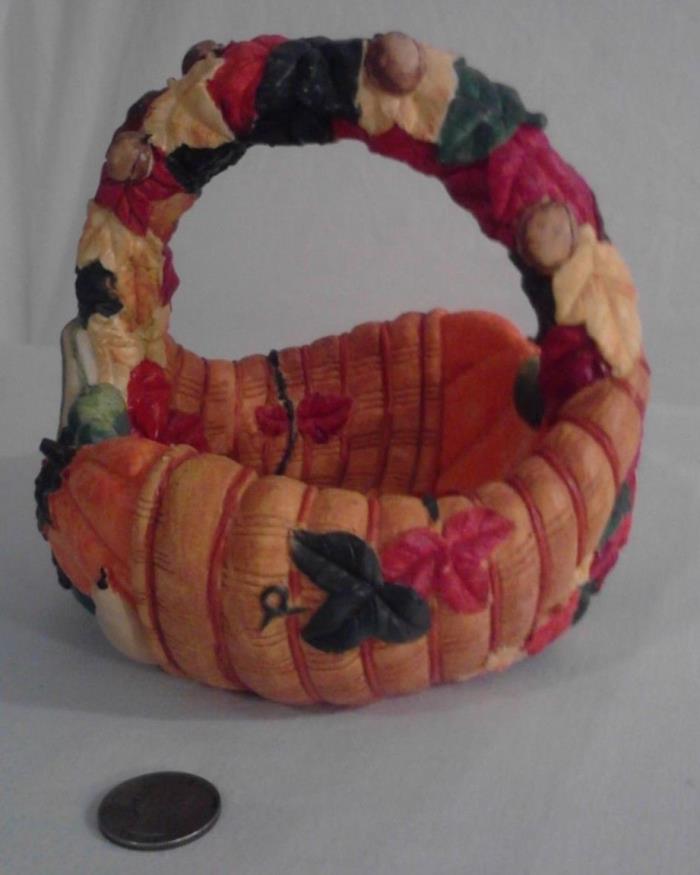 Vintage Cornucopia Ceramic Basket/Table Top Decor