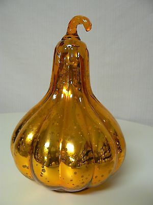Hallmark Mercury Glass GOURD Gold Color Beautiful Tabletop Seasonal Decor NEW