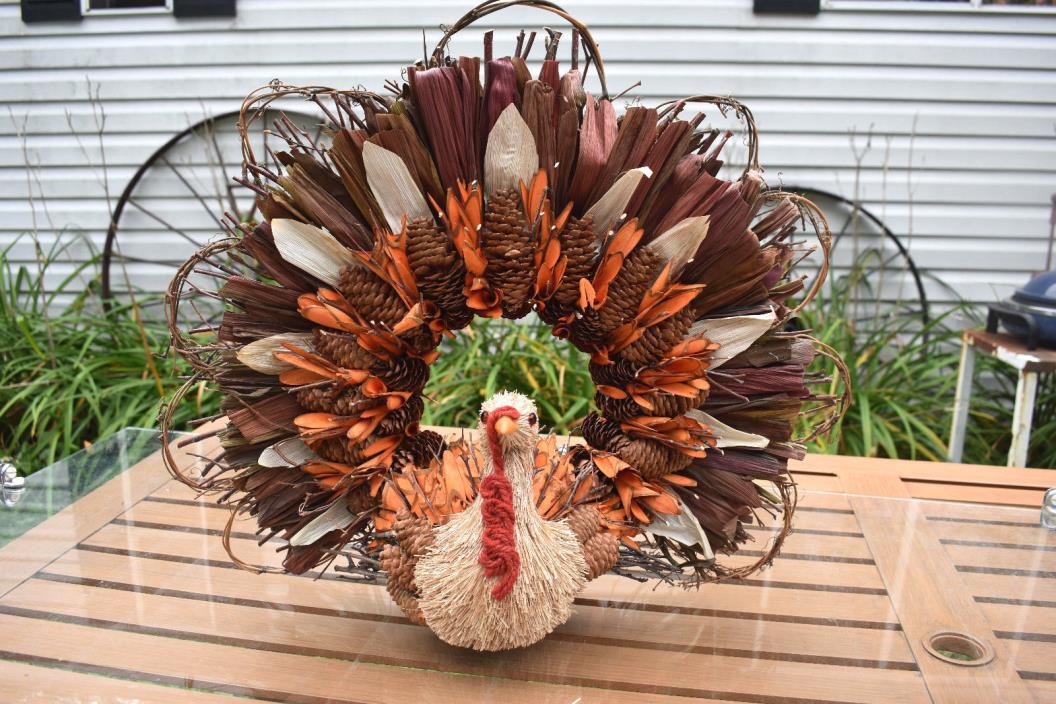 GORGEOUS Thanksgiving Fall Turkey Banquet Table Centerpiece Twig Pinecone 22