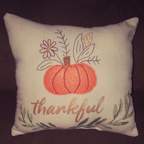 country primitive fall autumn pillow sofa cushion pumpkin home decor thankful