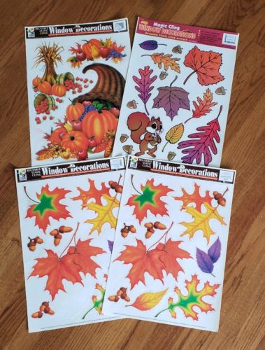 Fall Leaves Vinyl Static Cling Window Decorations Reusable
