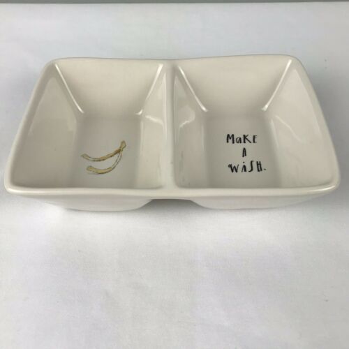 Rae Dunn by Magenta Make A Wish Divided Appetizer Serving Dish Wishbone Trinket