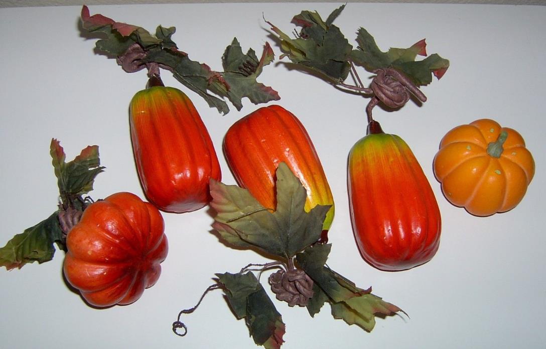 Lot 5 Styrofoam Pumpkins & Gourds Fall Harvest Thanksgiving Bowl Fillers