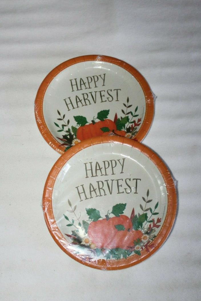 Thanksgiving 2 SET of Paper Plate FOIL HAPPY HARVEST