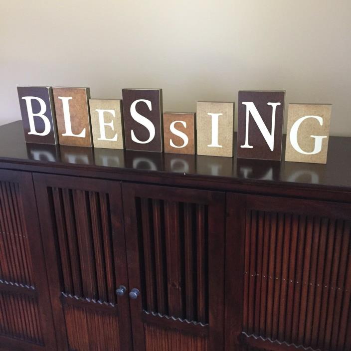 Fall Decor - Thanksgiving Wood Block Sign - Blessing