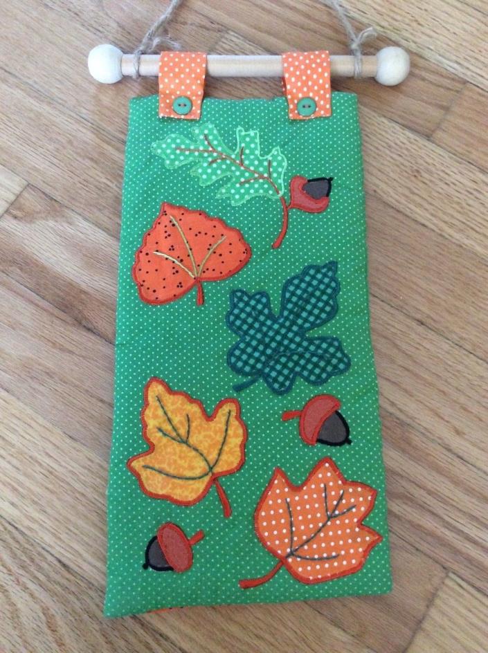 reversible Fall Halloween Thanksgiving embroidered small hanging rustic bright