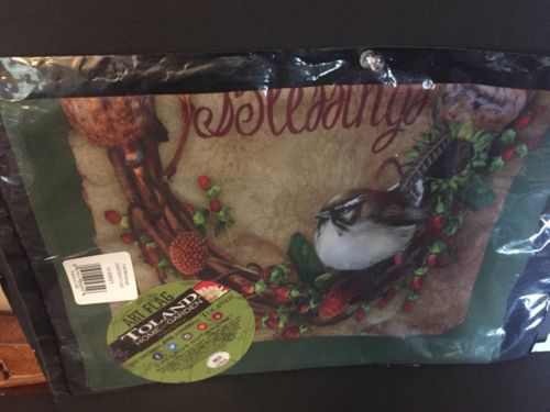 Autum Banner, Bird, Fall Blessings. Authentic TOLAND Brand, Home and Garden.