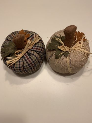 Set of Two Fabric Pumpkins