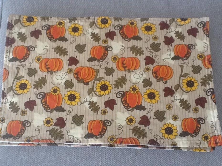 Autumn Fall Placemats - Set of 6 - Pumpkins Sunflowers Leaves - Handmade - Cute