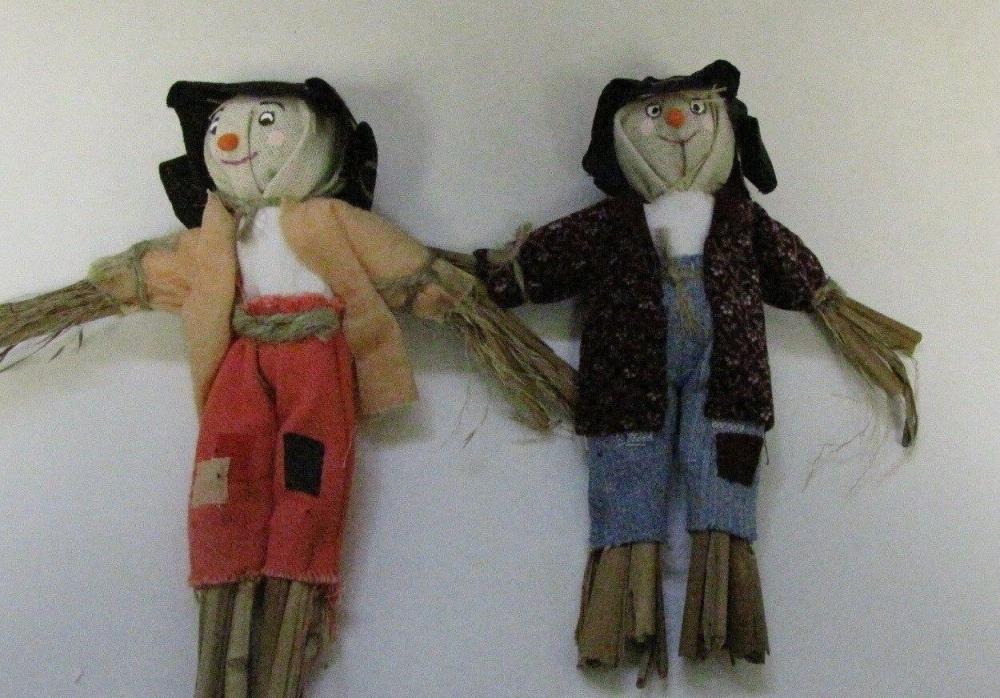 4 Handmade Scarecrows Great For Decoration