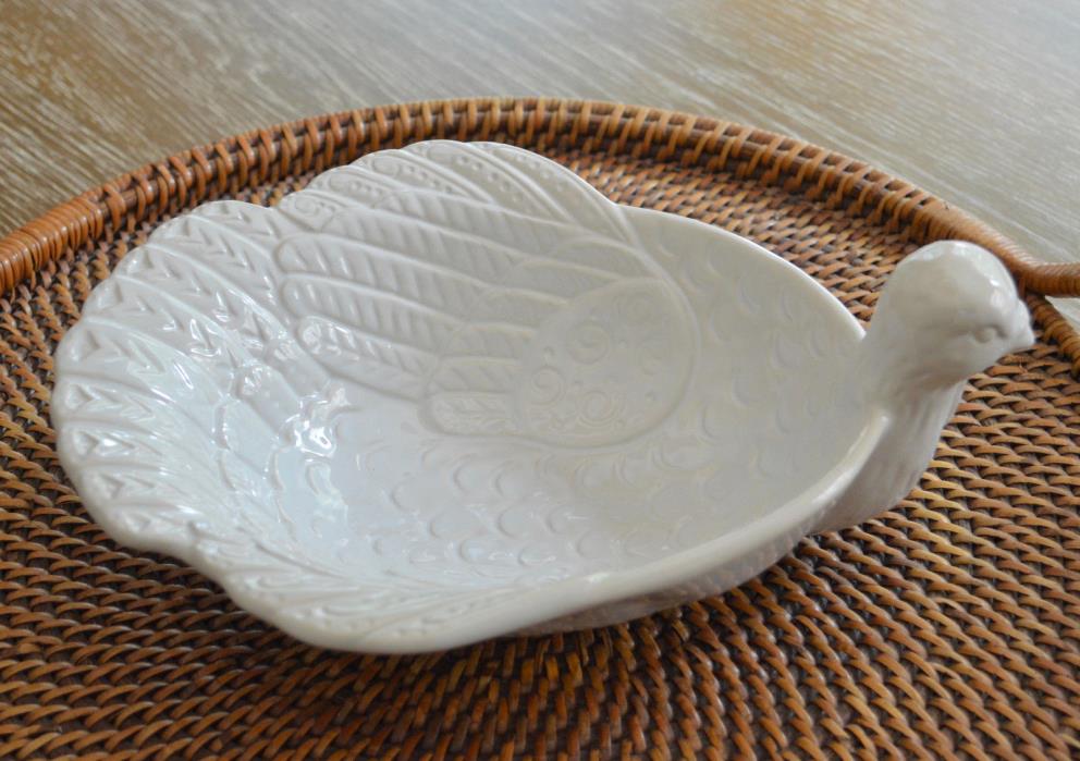 Pottery Barn Figural White Turkey Serving Bowl~ New in Box~ Thanksgiving Fall