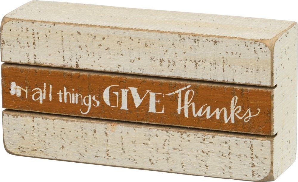 Fall Thanksgiving Slat Sign IN ALL THINGS GIVE THANKS Primitives by Kathy