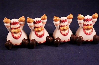 Unique Lot Set of 4 Thanksgiving Indian Name Place Card Holders