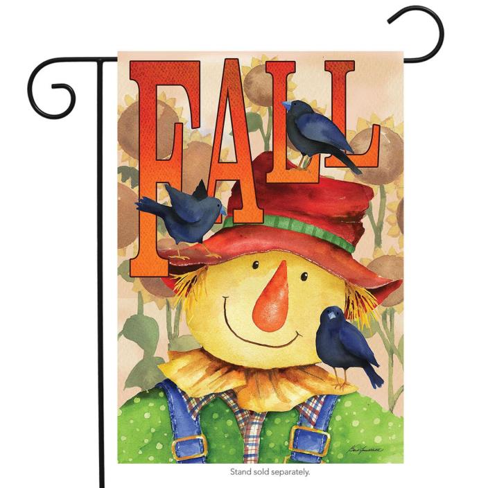 Scarecrow Garden Flag Fall Text Crow Autumn Outdoor Decor Colorful 12.5