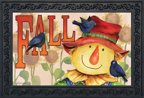 Fall Scarecrow Doormat Pumpkin Sunflower Autumn Welcome Mat Outdoor 18x30