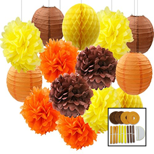 Thanksgiving Decorations Fall Party Autumn Harvest Hanging T YELLOW,ORANGE,Brown
