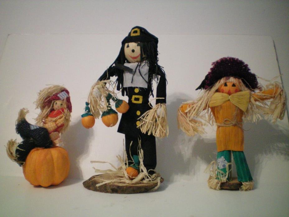Raffia Scarecrows - FALL Holiday Seasonal Decorations