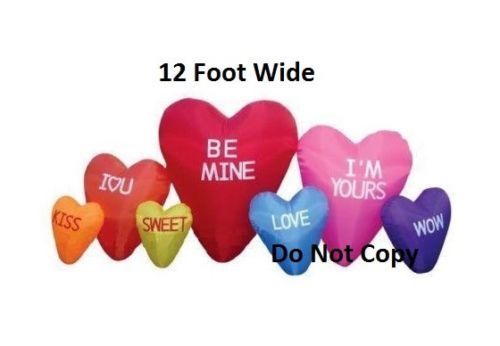 12 Ft Valentine's Day Hearts Patch Airblown Inflatable Lighted Yard Decor