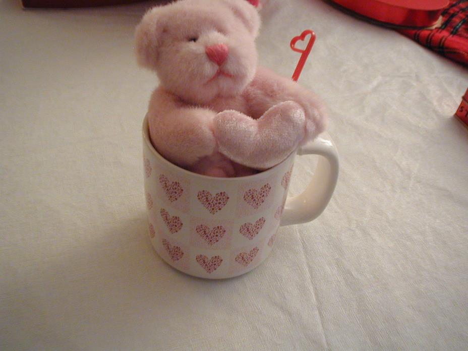 NEW VALENTINES COFFEE OR TEA MUG WITH PINK TEDDY BEAR