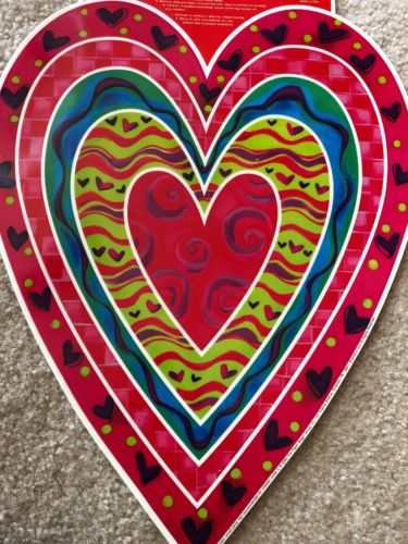 Vintage Style Happy Valentine’s Day Heart Window Cling