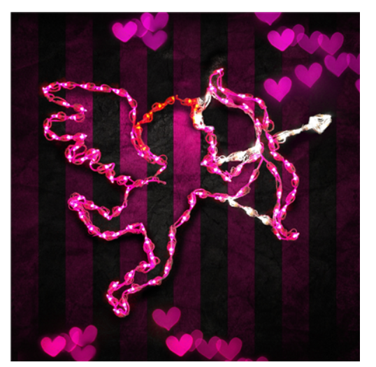 Valentine's Day Cupid with Bow & Arrow LED Lighted Decoration Steel Wireframe