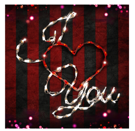 Valentine's Day I Love You Sign w/ Heart LED Lighted Decoration Steel Wireframe