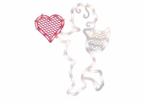 Lighted Valentines Day 17” Cupid Heart Window Silhoutte Decoration