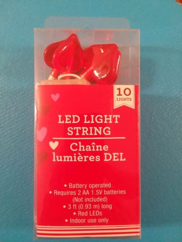 Valentine Red Heart String Lights