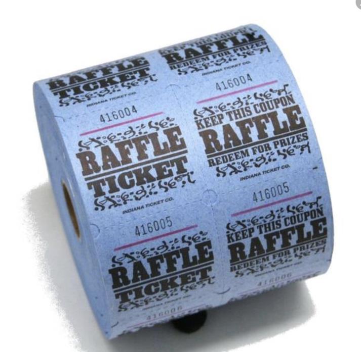 1 Roll of 1000 Blue Raffle Tickets Charity Events Party, Fun Raisers Contests