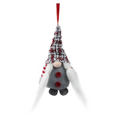 16cm Tiny Christmas Santa Gnome with Plaid Hat and Striped Arms. Northlight
