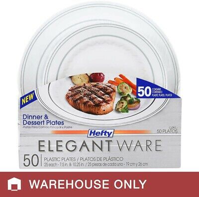 Hefty ElegantWare White Plates, 50-count