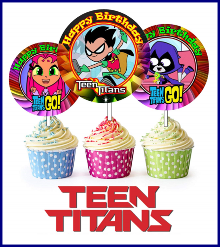 12 TEEN TITANS Birthday Inspired Party Picks Cupcake Toppers #1 FREE SHIPPING