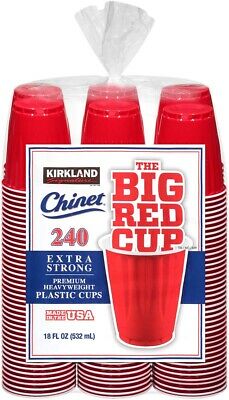 Kirkland Signature Chinet 18 oz Plastic Cup, Red, 240-count