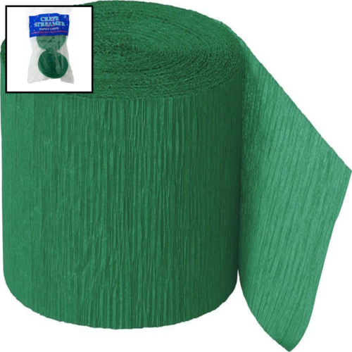 4 ROLLS GREEN Crepe Paper Streamers 290 Ft Total Made In USA By FREE SHIPPING