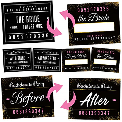 Bachelorette Party Mugshot Signs - Girls Night Out, Birthday, Wedding & Party -