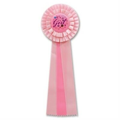 Beistle RD19 It's a Girl Deluxe Rosette, 41/2 by 131/2-Inch