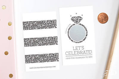 Bridal Shower Engagement Wedding Party Favor Scratch Off Game Card