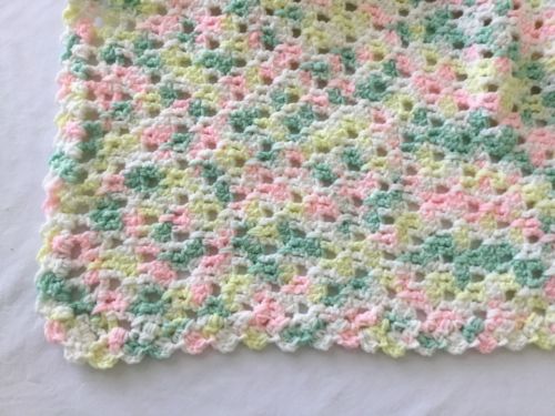 Handmade Crochet Afghan Pastel Throw Baby Blanket   60