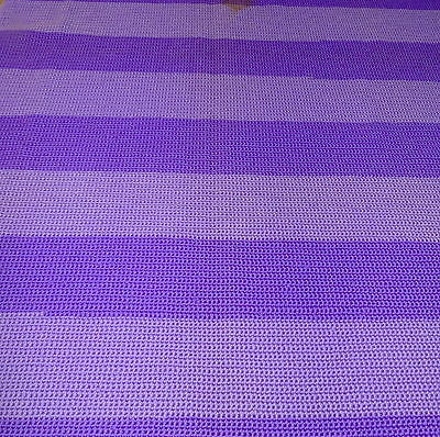Linens BLANKET Afghan Throw Crochet Vintage 1950s Handmade Purple Lavender 47x43
