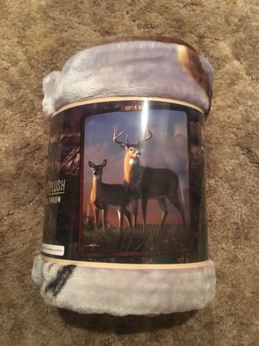 American Heritage Royal Plush Soft Warm Durable Throw Blanket Deer 50