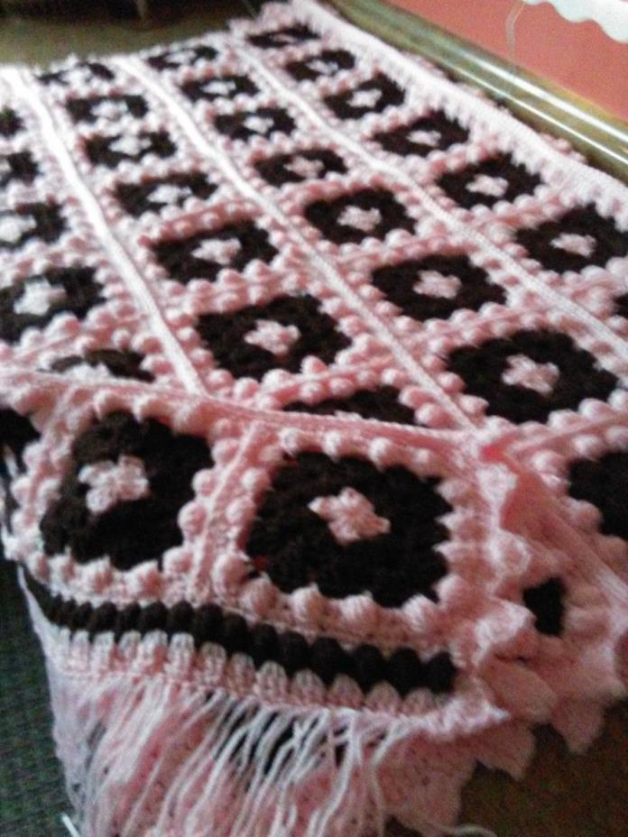 handmade crocheted afghan made in granny squares