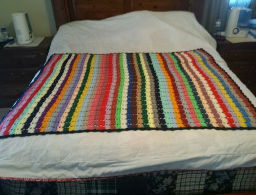 Multi-Colored;Handmade Crocheted Afghan  (approx. 55