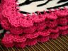Zebra Striped Fleece Throw Blanket with Pink Crochet Trim Handmade