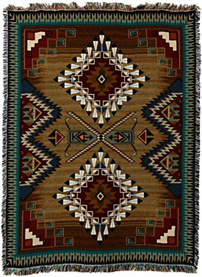 Pure Country Weavers - Brazos Geometric Woven Tapestry Throw Blanket with Fringe