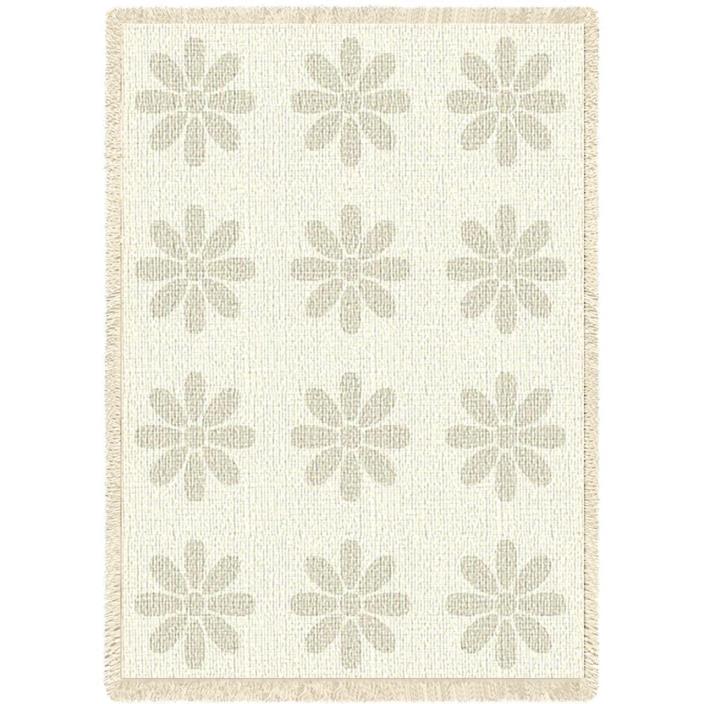 Flowers Art Tapestry Mini Throw in Natural 4494-A Made in USA