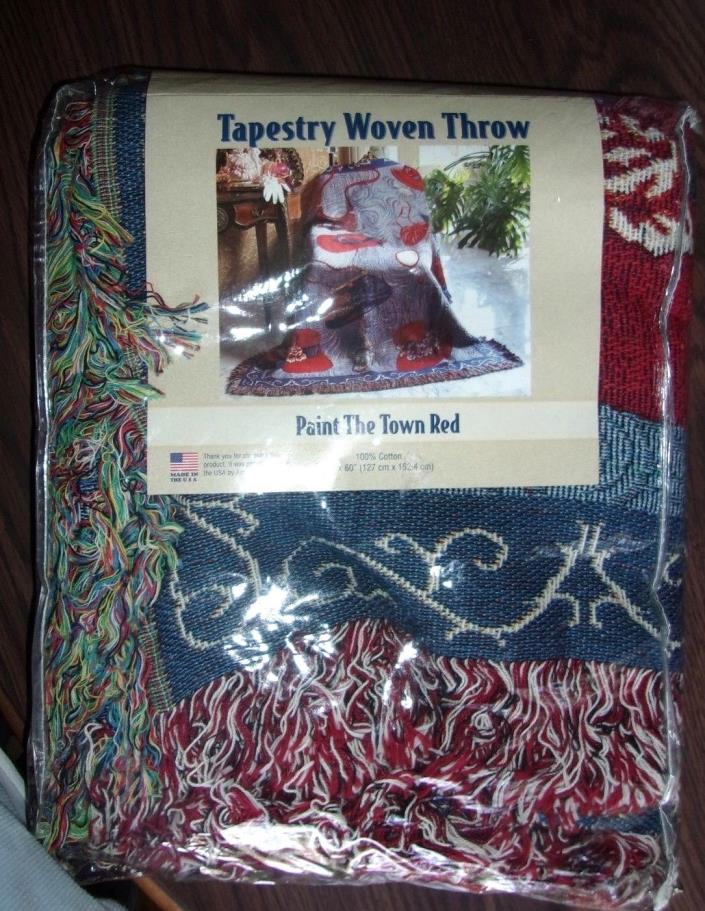 Red Hat Society  Art Tapestry Woven Throw 50