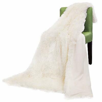 Fuzzy Faux Fur Throw Blanket Super Soft Shaggy Longfur Snuggly - Warm/Cozy