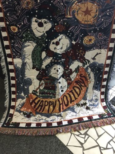 Holiday Christmas Snowman Afghan 44